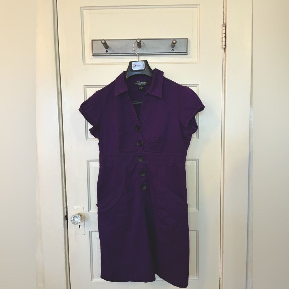 Shirt dress by RB Collection NY in aubergine,
women's size L
